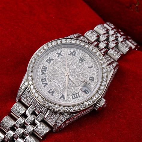 rolex diamond dial silver watch|real diamond rolex watches.